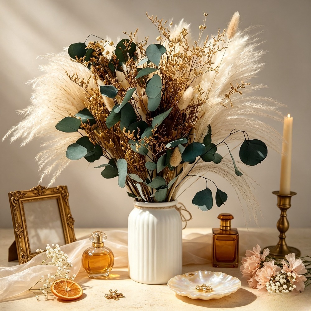 Eucalyptus Preserved - Buket Rumput Pampas Kering Alami, Daun