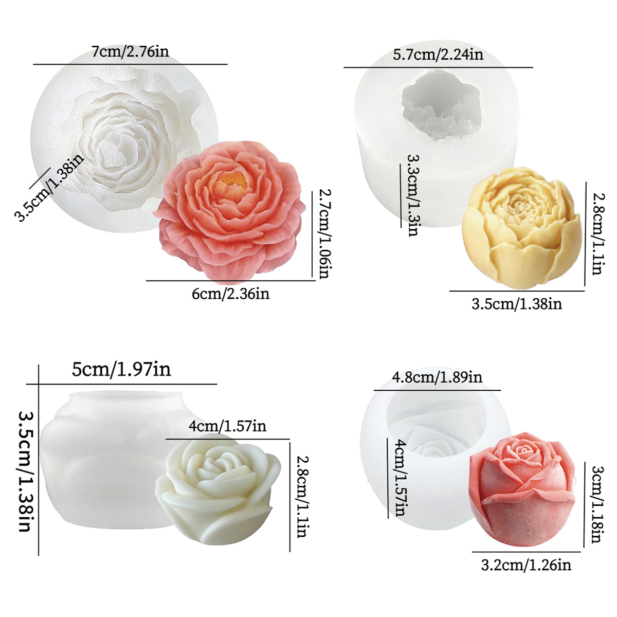 Florist Supply Bulk - 4pcs Set Cetakan Bunga - Peony,