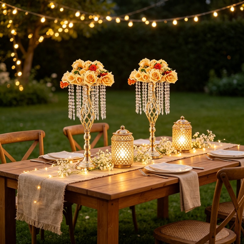 Vas Bunga Kristal Emas Tinggi  - Florist Supply Vases ulasan dan harga