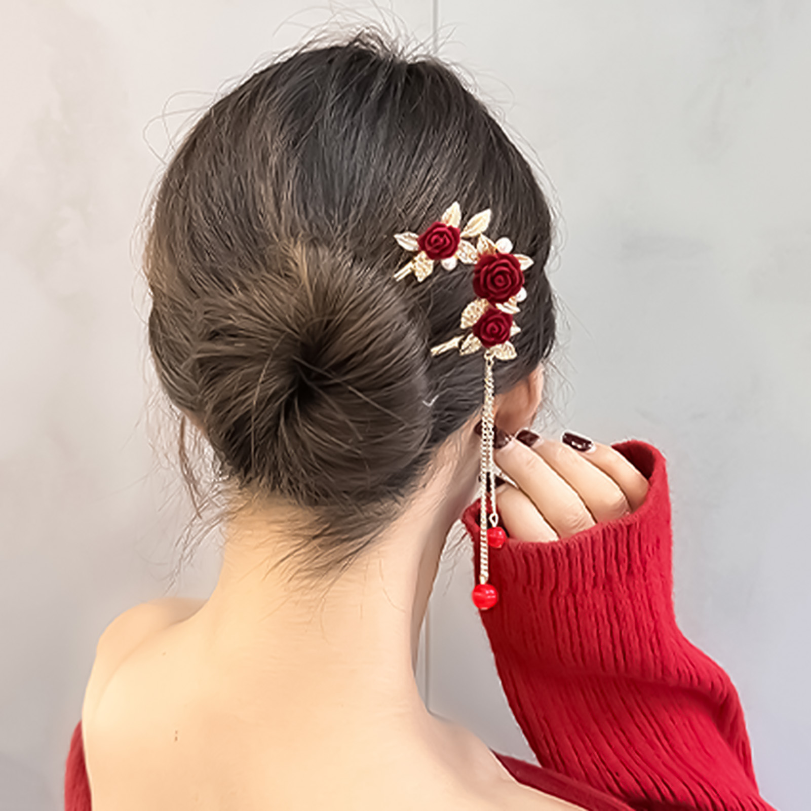 Jepit Rambut Bunga Mawar Gaya  - Supply Florist ulasan dan harga
